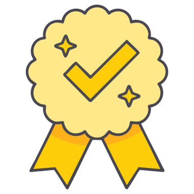 Rozet ödüllü vektör tasarım çizimi sade beyaz arkaplan grafiğinde izole edildi