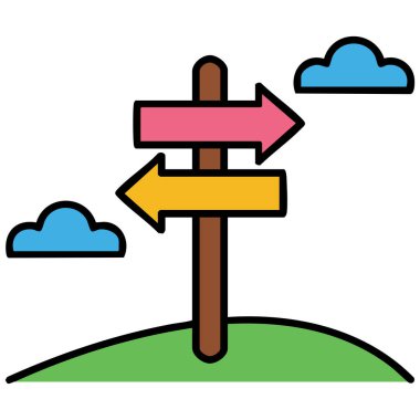 Yönlendirme işareti vektörü beyaz arkaplan üzerinde ana simge biçimi illüstrasyonuName