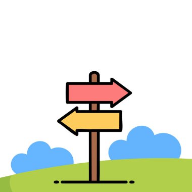 Beyaz arkaplan üzerinde ana hatları doldurulmuş simge biçimi vektörü işaret gösterimi