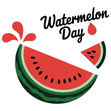 Ulusal Karpuz Günü afişi el yazısı yaz tatili karalama tarzı broşür