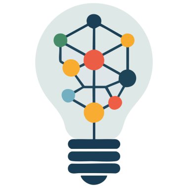 Ampul büyük yaratıcı fikir konsepti ikon vektör çizimi beyaz arkaplanda izole