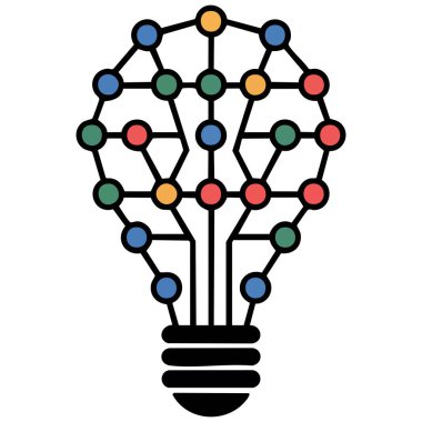 Büyük fikir ampul ilham ikonu vektör illüstrasyonu beyaz arkaplanda izole