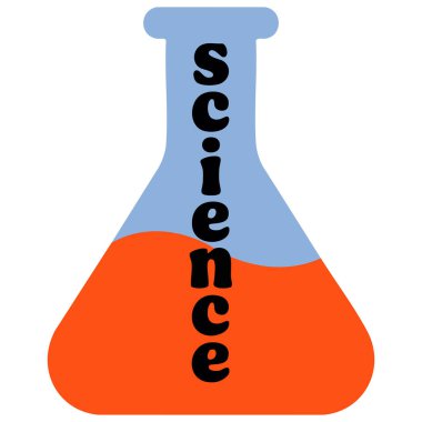 Beyaz arkaplanda bilimsel kimya laboratuarı deney simgesi vektör çizimi izole edildi