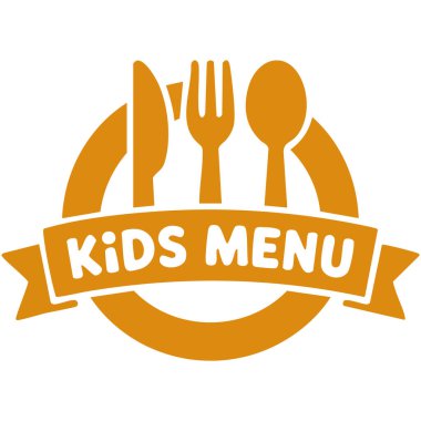 Çocuklar menüde restoran dijital tasarım vektör çizimi beyaz arkaplanda izole edilmiş