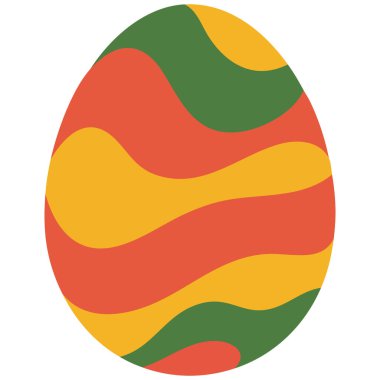 Paskalya süslü yumurta festivali tasarım vektör çizimi beyaz arka planda izole