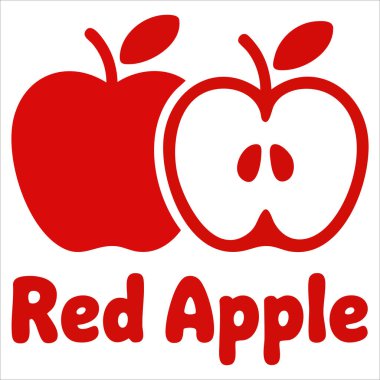 Beyaz arkaplanda kırmızı taze elma vektörü çizimi izole edildi