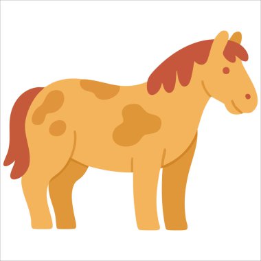 El çizimi vahşi at dörtnala vektör çizimi beyaz arkaplanda izole