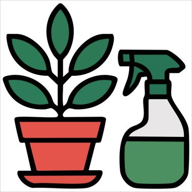 Beyaz arka planda izole edilmiş su tabancasıyla püskürtme bitkisinin botanik çizimi