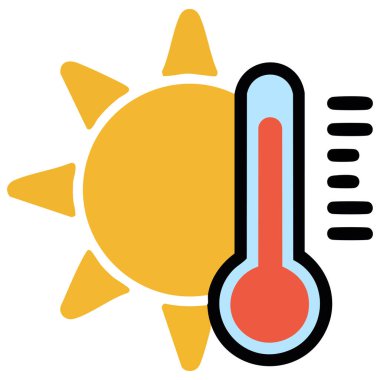 Ticari kullanım için sıcak hava ikonu vektör illüstrasyonu beyaz arkaplanda izole