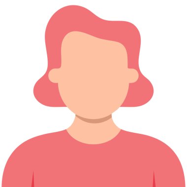 Ticari iş için uygun kız vektör simgesi beyaz arkaplanda kolayca düzenlenebilir