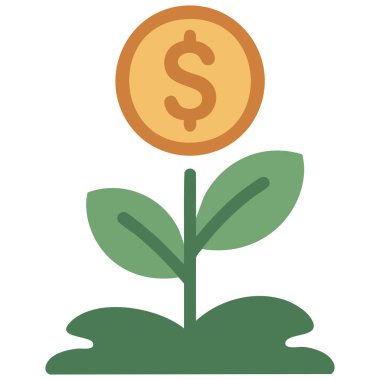 Ticari işler için uygun dolar bitkisi illüstrasyon vektör simgesi kolayca düzenlenebilir izole