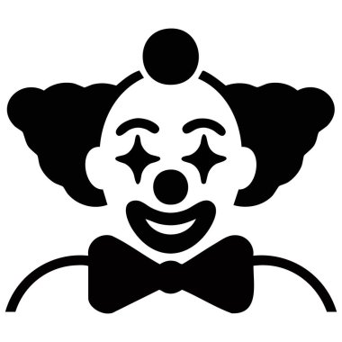 Palyaço yüz vektör tasarımı beyaz arkaplanda izole edilmiş çizim