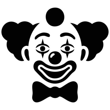 Beyaz arkaplanda izole edilmiş palyaço yüzü vektör tasarımı