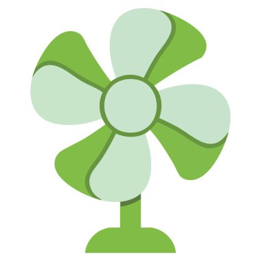 Beyaz arkaplanda izole edilmiş bir elektrik fan simgesinin vektör çizimi