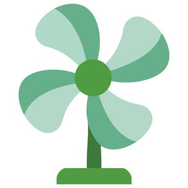 Elektrik fan simgesi vektör çizimi beyaz arkaplanda izole edildi