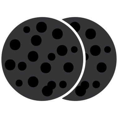 Yemek konsepti için beyaz arkaplanda izole edilmiş kurabiye ikonu vektörü grafiği