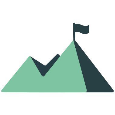 Modern renkli stil izole edilmiş dağ illüstrasyonu ile görev hedefi sembolü