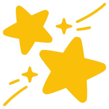 Düz beyaz arkaplanda el çizimi yıldız vektörü grafiği