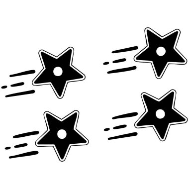 Ninja shuriken yıldız düz simgesi sade beyaz arkaplanda izole