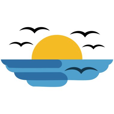 Mavi deniz dalgalı deniz manzaralı martılar yaz işareti taşıyıcısı