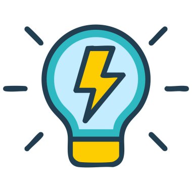 Yaratıcı lamba ampul fikri ikonu ilham buluşunu ve beyaz arkaplan vektör illüstrasyonunda izole edilmiş bilgiyi simgeler.