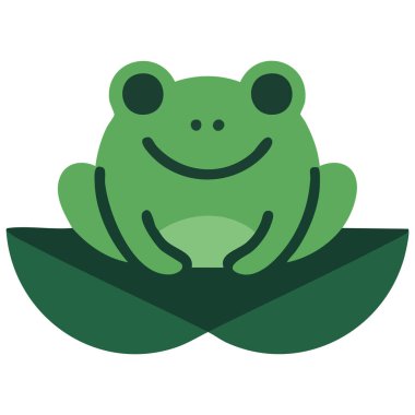 Doğa ya da ekoloji projeleri için kurbağa hayvan ikonu şablonu şablon tasarımı beyaz arkaplan üzerinde izole vektör ilülasyonu