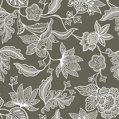 Seamless modeli çiçekli, yaprakları ve meyveleri.