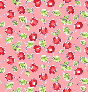 Kirazlı kusursuz desen.