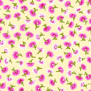 Çiçek deseni. Suluboya kusursuz. El çizimi çiçekler ve yapraklar, suluboya arka plan.