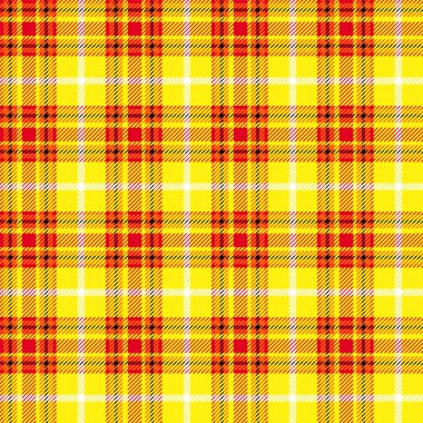 turuncu sarı ve kırmızı ekose desenli dikişsiz doku vektör çizimi