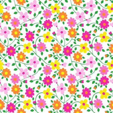 Kusursuz çiçek deseni, vektör çizimi