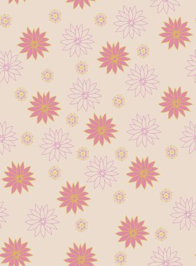 Elle çizilmiş çiçekli kusursuz desen