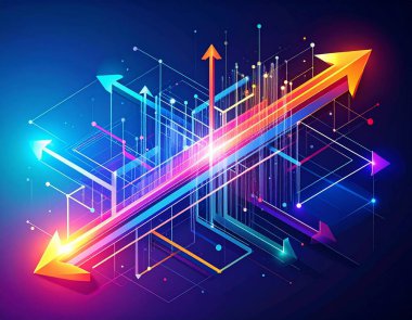 Parlak üçgenli soyut teknoloji arkaplanı