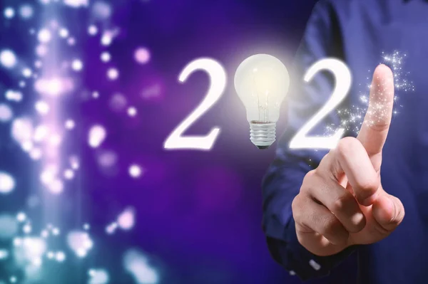 Mano Humana Comienzo Del Nuevo Año 2021 — Foto de Stock