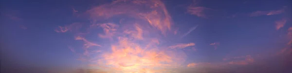 Panorama sky and clouds Sun light In the evening