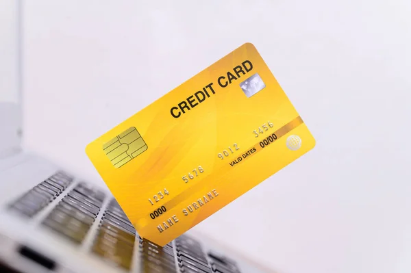 Credit Card Computer Used Online Shopping — Stock Photo, Image