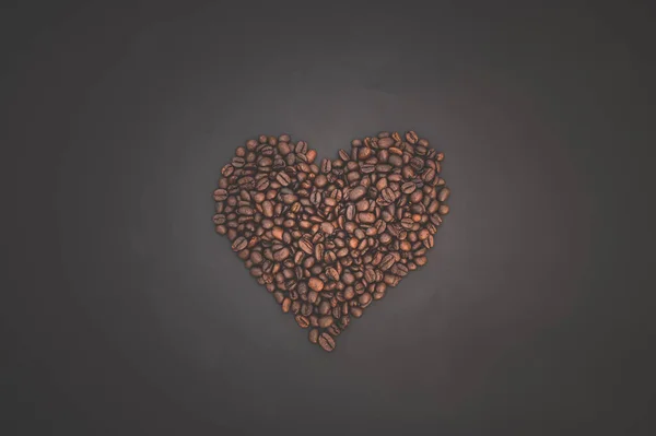 Concepto Amor Café Granos Café Dispuestos Forma Corazón — Foto de Stock