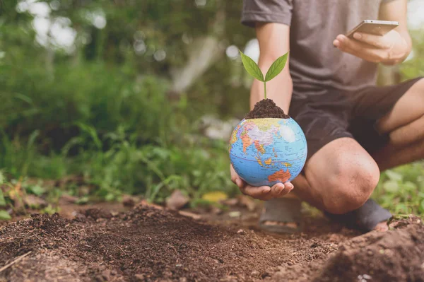 World Environment Day .Love the world .Hand holding a globe