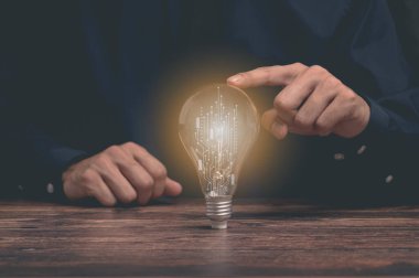 kavram, fikir, ampul büyüme illüstrasyonu