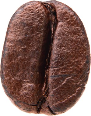 Yakın plan kahve çekirdekleri beyaz arka planda.