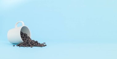 Kahve çekirdekleri kahve fincanları enerji içeceği.