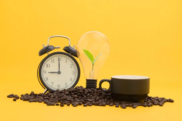 Beber Café Para Energía Obtener Nuevas Ideas — Foto de Stock