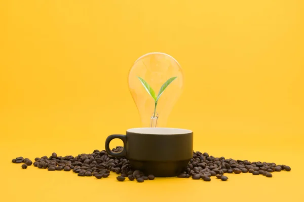 Beber Café Para Energía Obtener Nuevas Ideas — Foto de Stock