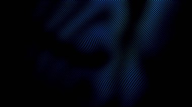 Soyut Mavi Izgara: Kara Arkaplan Üzerine Dinamik Yarım Tonlama Deseni