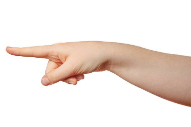 Bir çocuğun el işaretini sıkıca yanlamasına çek..