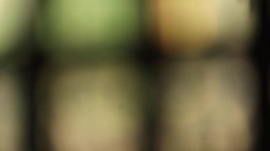 Yumuşak geometrik ışık şekilli, yeşil ve altın tonlu, ince dikey karanlık alanlarla ayrılmış soyut video görüntüleri. Odaklanamayan ve modern görsel stil sakin ama yapılandırılmış bir sinema havası yaratır, arka planlar için idealdir..