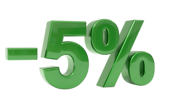 Arkaplanda parlak yeşil (-5%) imzalı 3D canlandırma