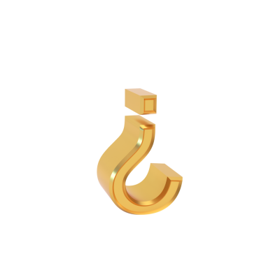 Üç boyutlu altın soru işareti, gri üzerinde araştırma ve kafa karışıklığının kavramsal sembolü.