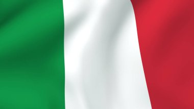 İtalya 'nın ulusal bayrağı, ya da rüzgarda zarifçe süzülen Tricolore, canlı renkleri ve kumaş dokusunu vurguluyor.