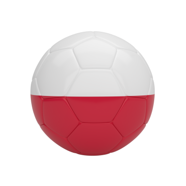 Polonya futbol topu, ulusal spor gurur ve mirasını temsil eden sembolik bir 3D sunucu